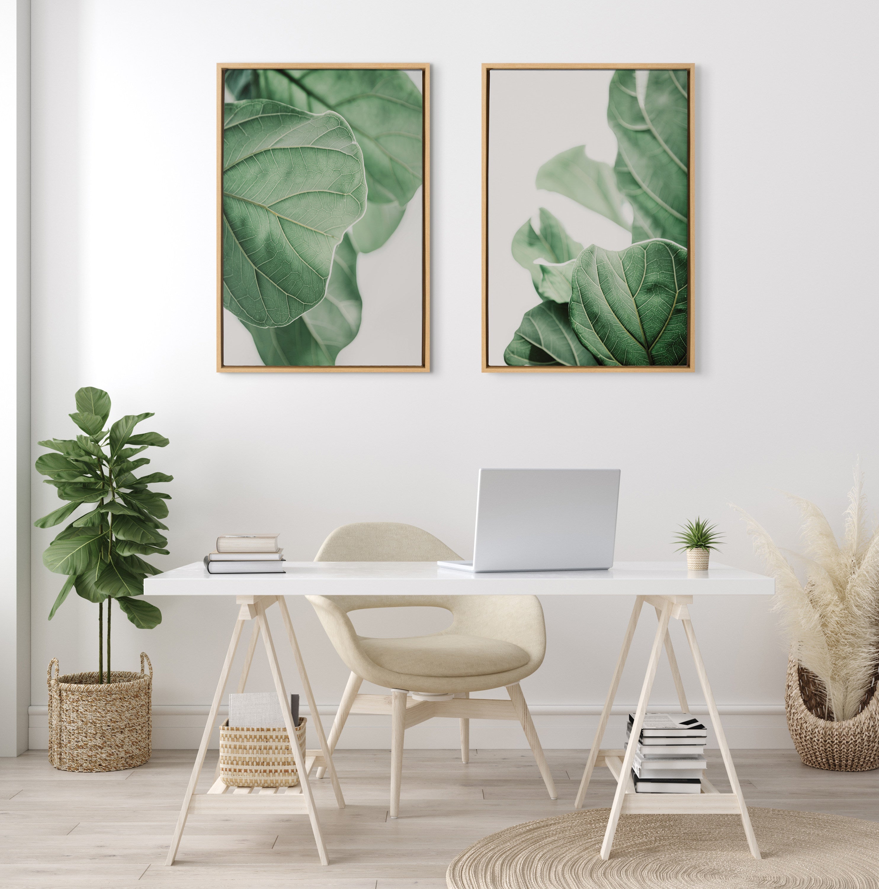 Sylvie Plant Study 6 Framed Canvas by kateandlaurel - product image 5 for Resin Society