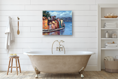 Lake Como Artist Enhanced Canvas Print by John Beard Collection - product image 4 for Resin Society