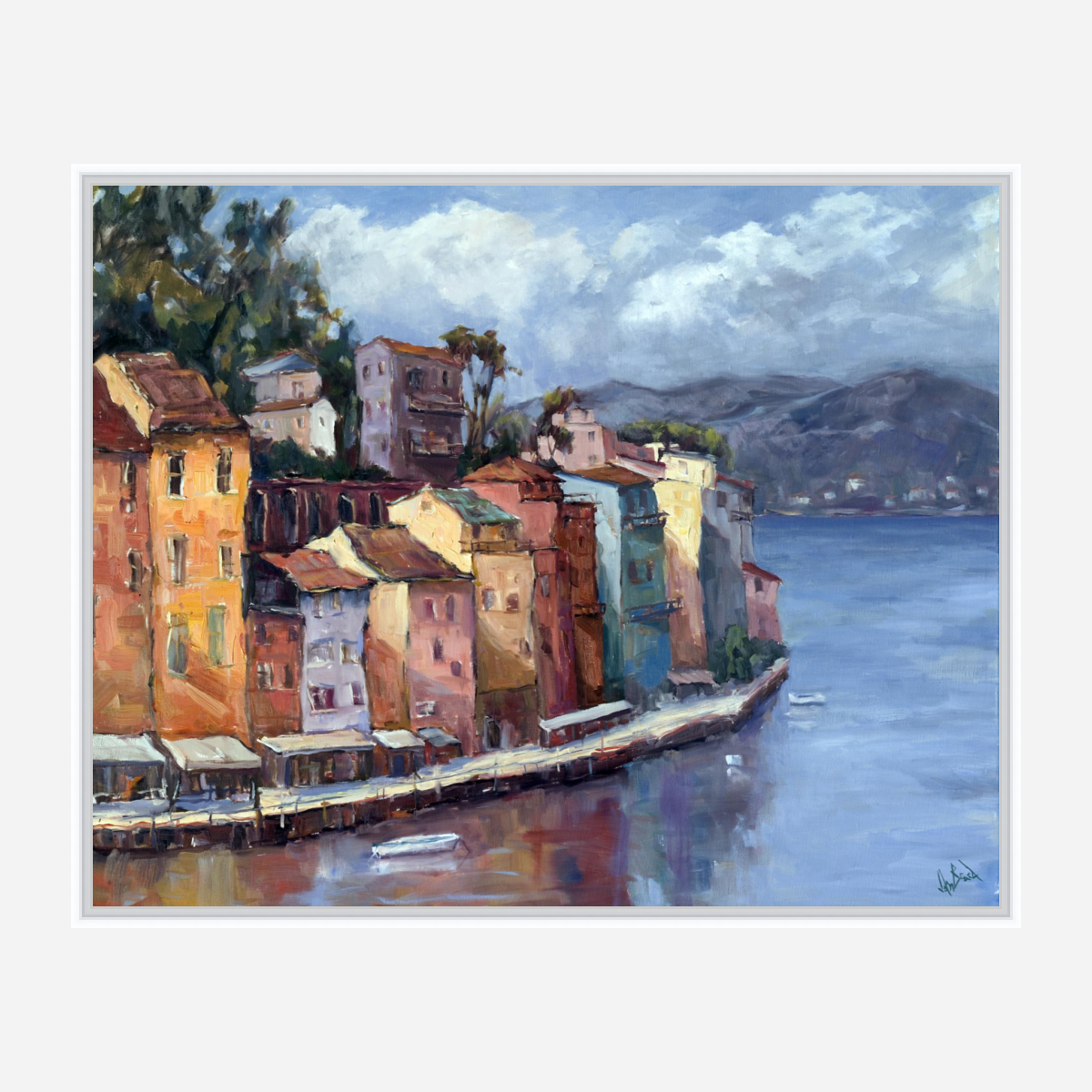 Lake Como Artist Enhanced Canvas Print by John Beard Collection - product image 6 for Resin Society