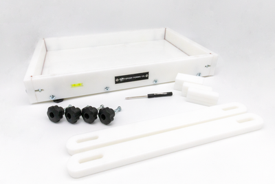 Large epoxy resin form by Ahonui Artisans with clamps and leveling system