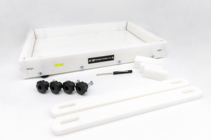 Large epoxy resin form by Ahonui Artisans with clamps and leveling system