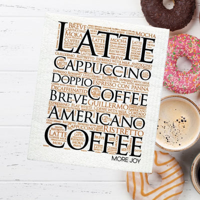 Latte Coffee Lovers Swedish Dishcloth by sweetgum home, LLC - product image 2 for Resin Society