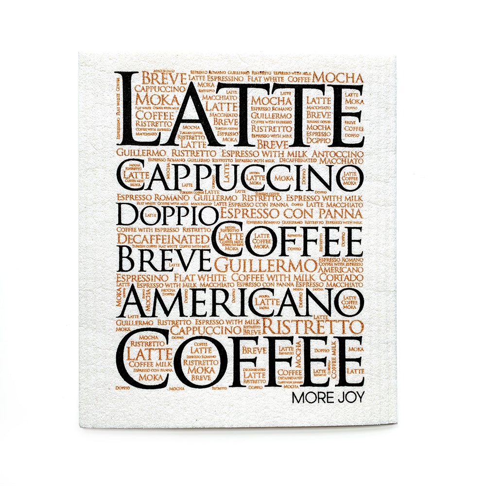 Latte Coffee Lovers Swedish Dishcloth by sweetgum home, LLC - main product image for Resin Society