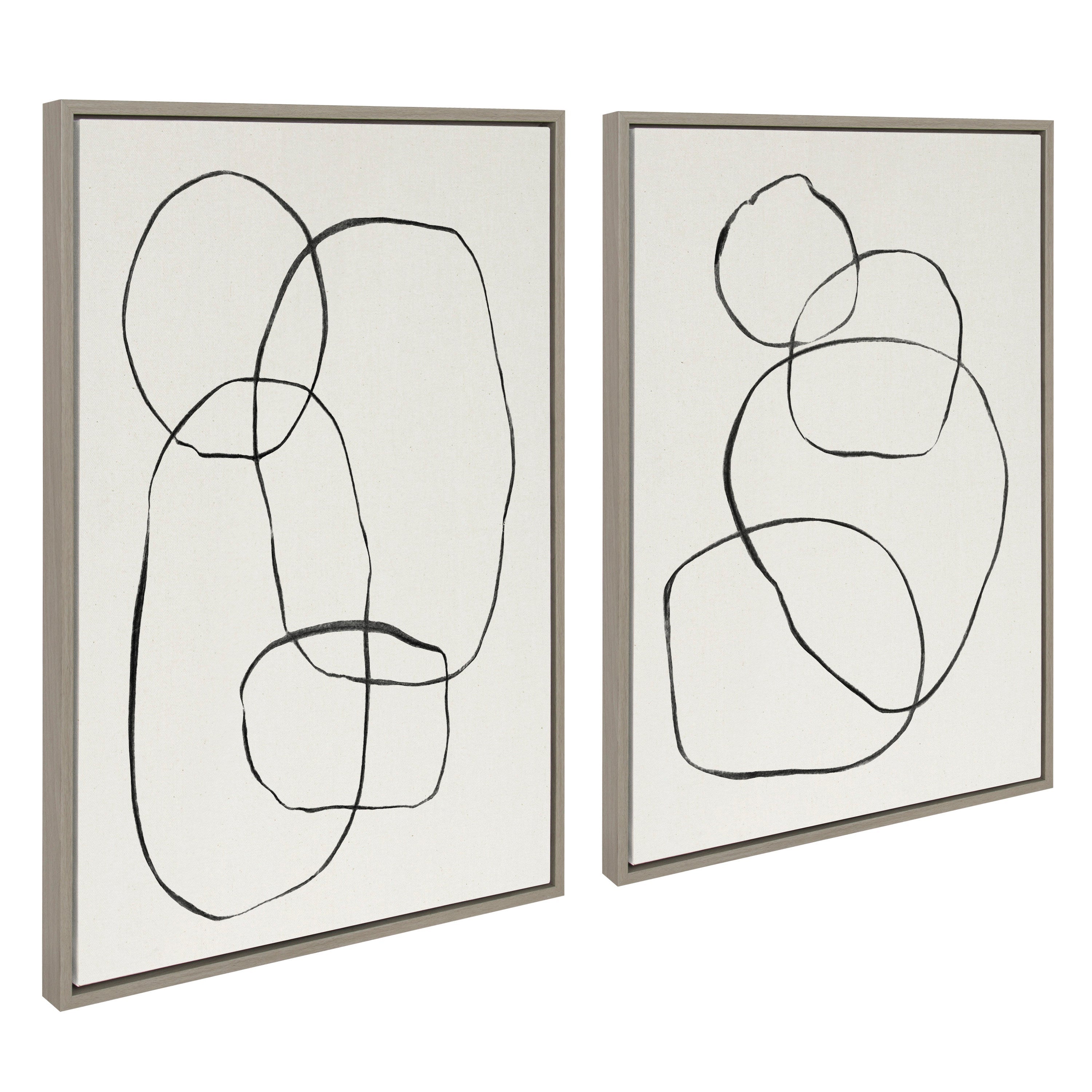 Sylvie Going in Circles Framed Textured Canvas Set by kateandlaurel - product image 12 for Resin Society