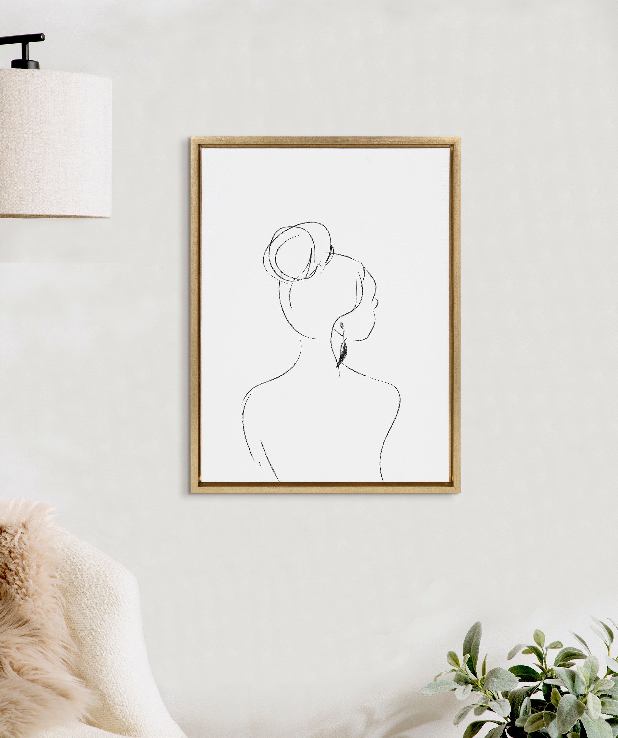 Sylvie Minimalist Woman 2 Framed Canvas by kateandlaurel - product image 4 for Resin Society