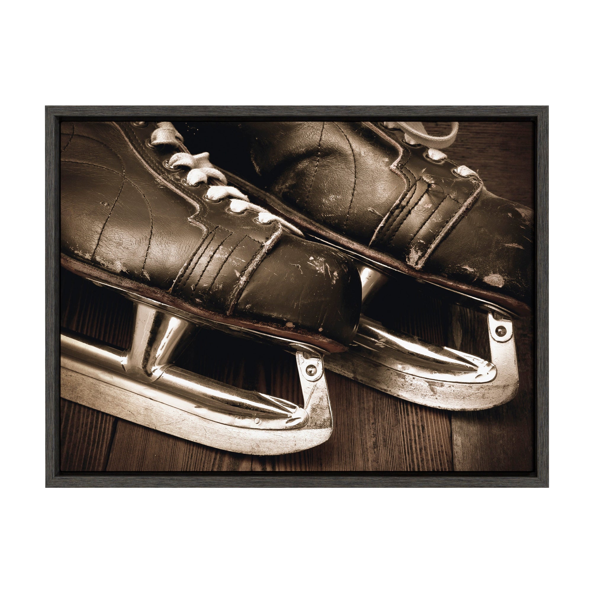 Sylvie Leather Hockey Skates Framed Canvas by kateandlaurel - product image 9 for Resin Society