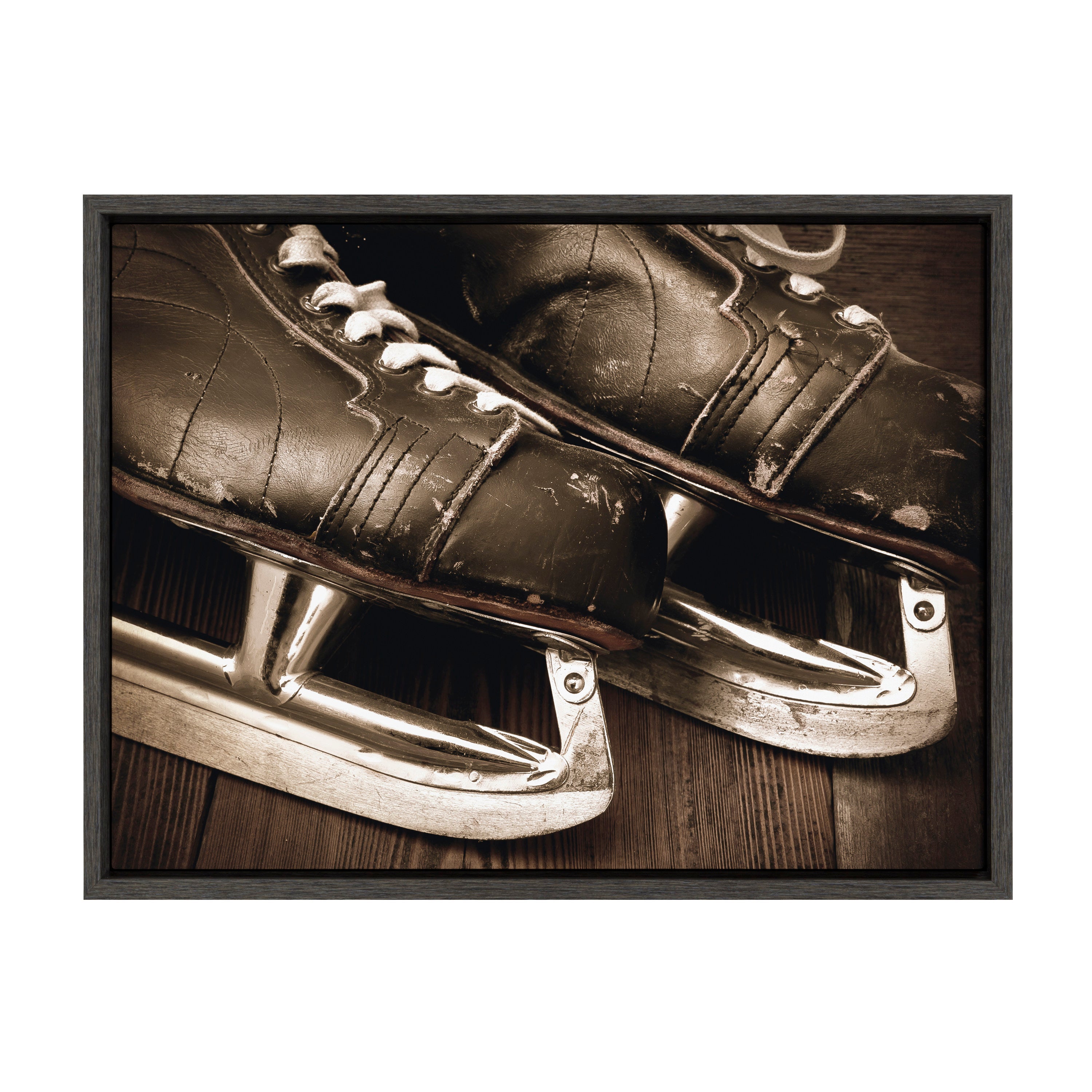Sylvie Leather Hockey Skates Framed Canvas by kateandlaurel - product image 9 for Resin Society