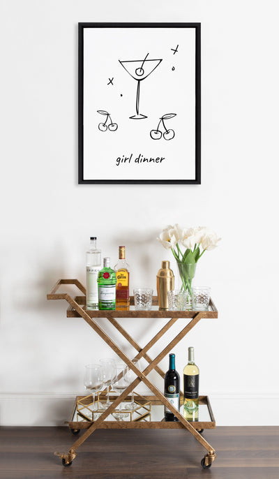 Sylvie Girl Dinner Framed Canvas by Honey Island Studio