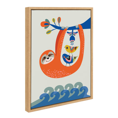 Sylvie Little Sloth Framed Canvas by kateandlaurel - product image 2 for Resin Society