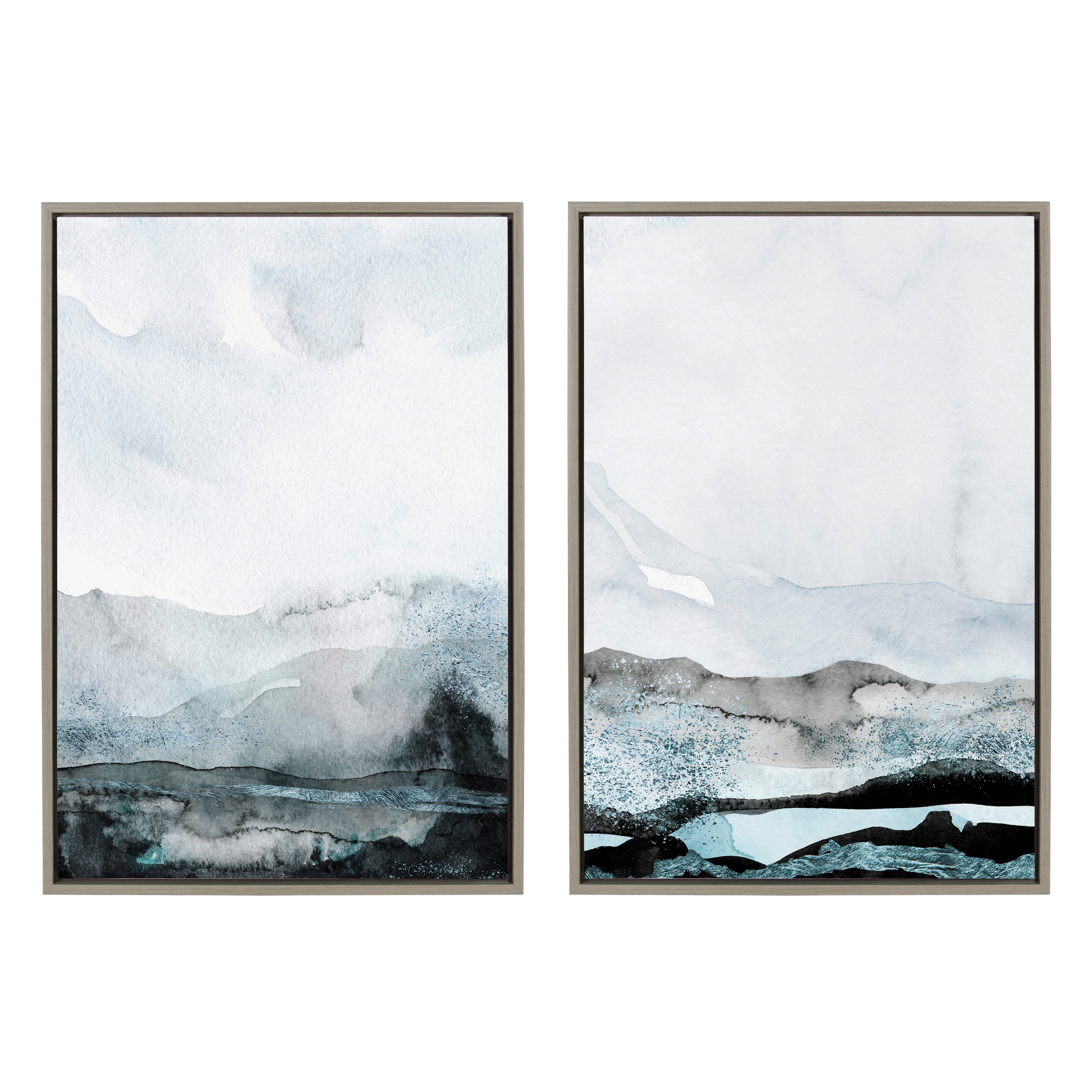 Sylvie Blue Layers Framed Canvas by kateandlaurel - product image 2 for Resin Society