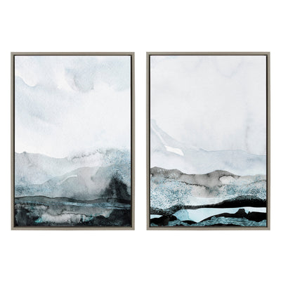 Sylvie Blue Layers Framed Canvas by kateandlaurel - product image 2 for Resin Society