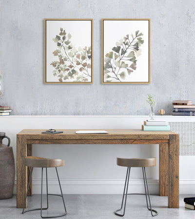 Sylvie Botanical Soft Splitfern and Botanical Soft Maiden Framed Canvas by kateandlaurel - product image 5 for Resin Society