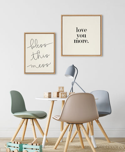 Sylvie Love You More Flinen Framed Canvas by Maggie Price of Hunt and Gather Goods