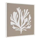 Sylvie Sophisticated Neutral Coral Tan Framed Canvas by kateandlaurel - main product image for Resin Society