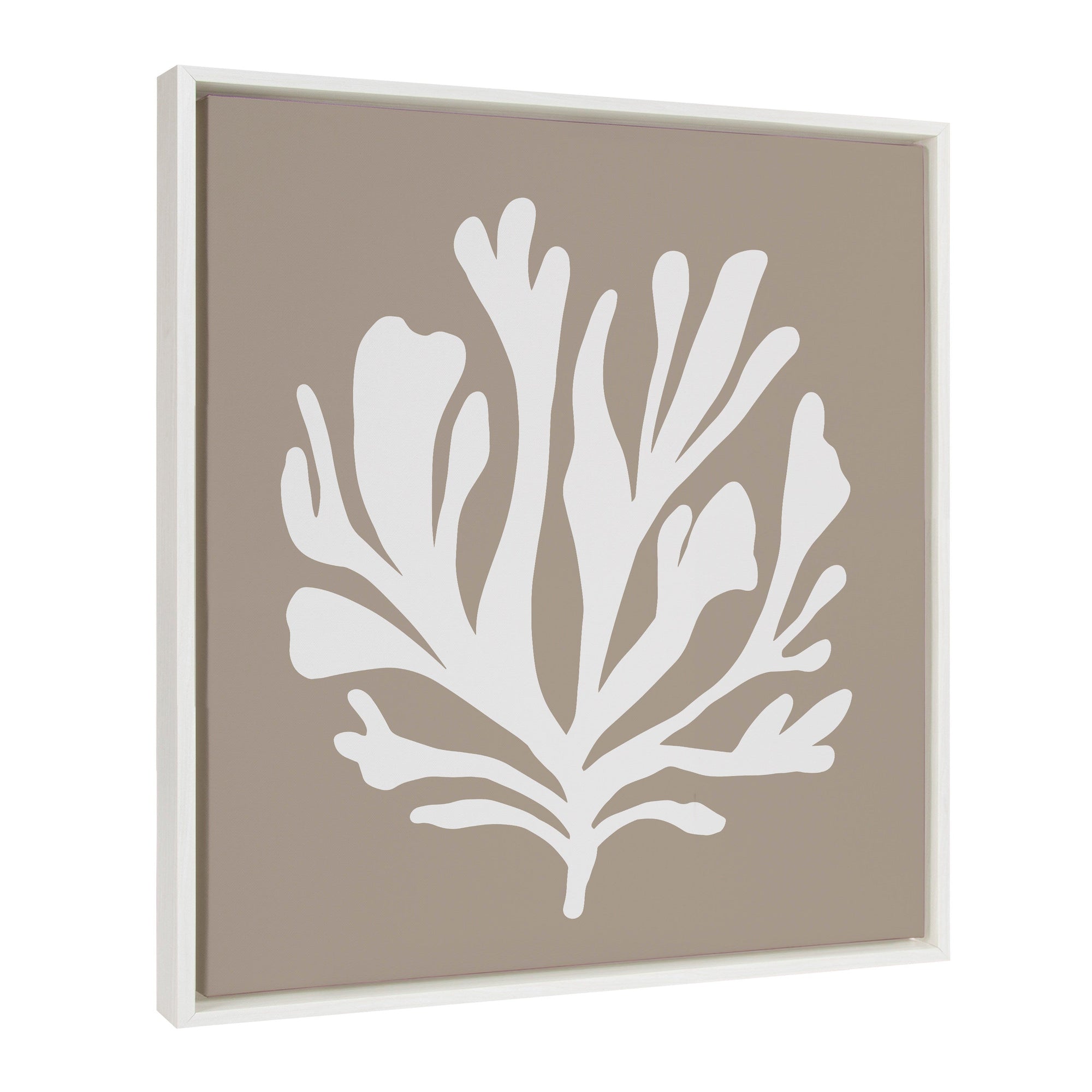 Sylvie Sophisticated Neutral Coral Tan Framed Canvas by kateandlaurel - product image 7 for Resin Society