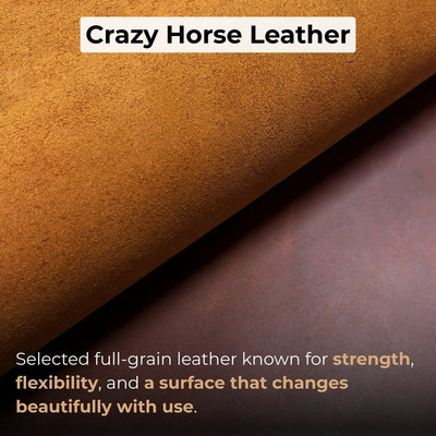 Handcrafted leather work apron with adjustable straps and front pockets by Sharky Forged Steel Tools