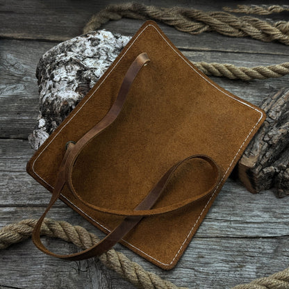 Leather Breast Plate with Adjustable Belt for Carving by Sharky Forged Steel Tools
