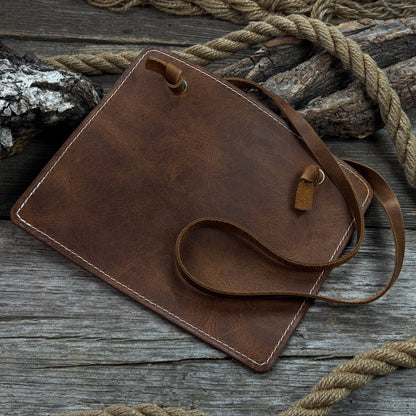 Leather Breast Plate with Adjustable Belt for Carving by Sharky Forged Steel Tools