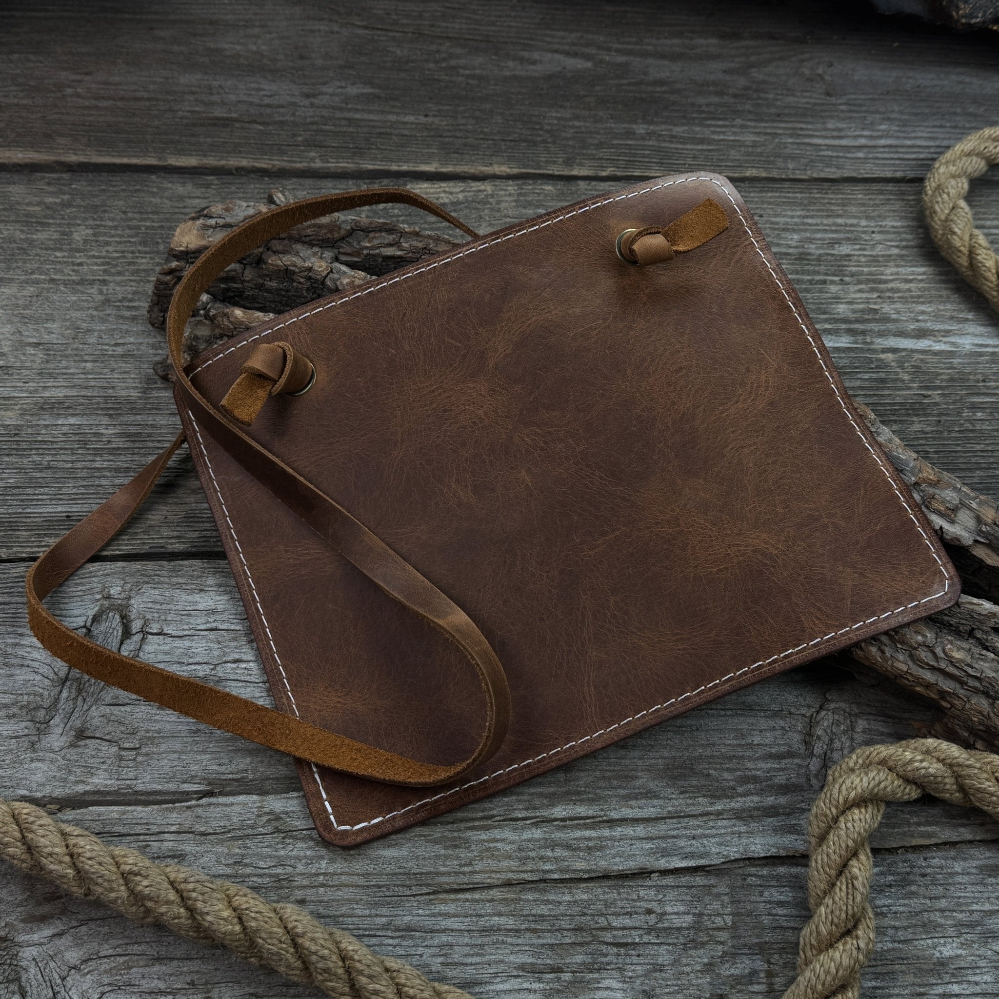 Leather Breast Plate with Adjustable Belt for Carving by Sharky Forged Steel Tools