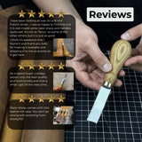 Leather Edge Skiver tool with Ash wood handle and polished steel blade