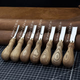 Leather Edge Skiver tool with Ash wood handle and polished steel blade