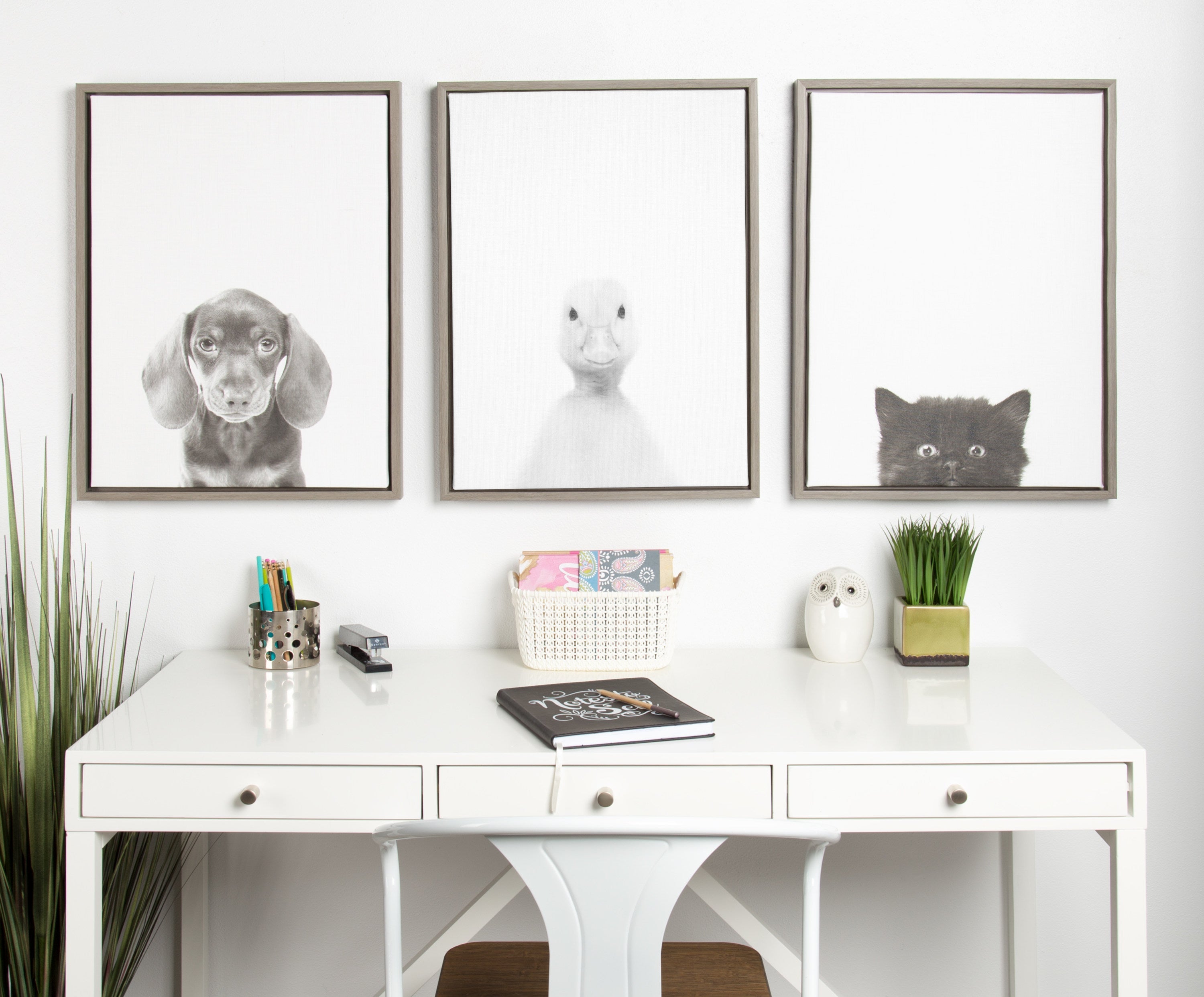 Sylvie Black Kitten Framed Canvas by Simon Te of Tai Prints by kateandlaurel - product image 11 for Resin Society