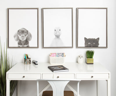 Sylvie Black Kitten Framed Canvas by Simon Te of Tai Prints by kateandlaurel - product image 11 for Resin Society