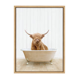 Sylvie Highland Cow Farmhouse Bath Framed Canvas by kateandlaurel - product image 8 for Resin Society