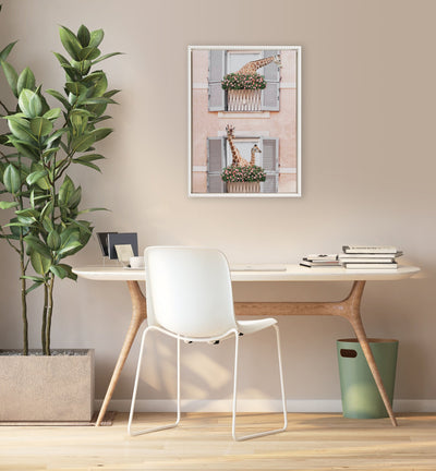 Sylvie Beaded Giraffe Neighbors Framed Canvas by July Art Prints