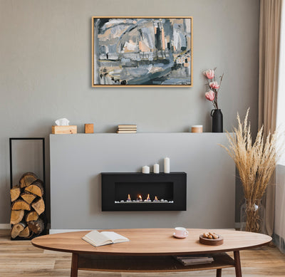 Sylvie Harbor Nights Framed Canvas by Leah Nadeau by kateandlaurel - product image 11 for Resin Society