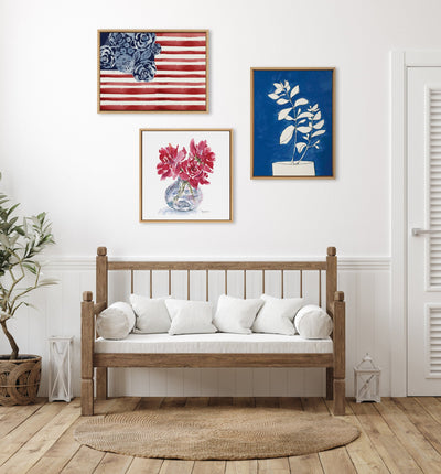 Sylvie Floral Flag Framed Canvas by kateandlaurel - product image 6 for Resin Society