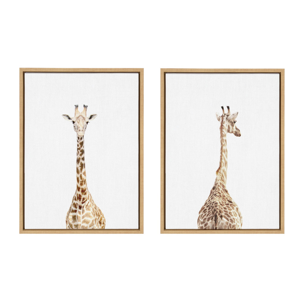Sylvie Giraffe Front and Back Framed Canvas Set by kateandlaurel - main product image for Resin Society