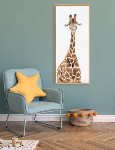 Sylvie Standing Giraffe Framed Canvas by Amy Peterson