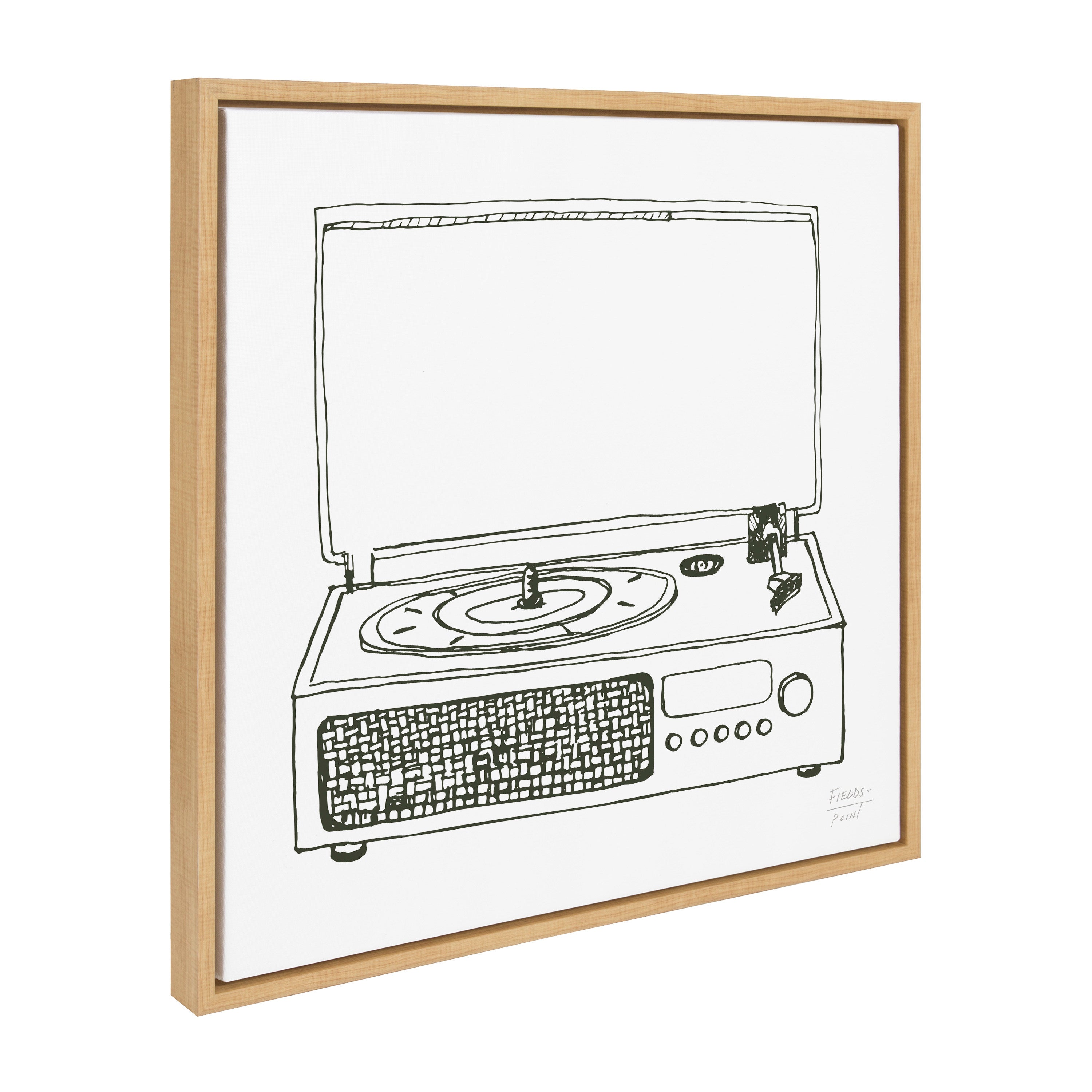 Sylvie Victrola Record Player Framed Canvas by kateandlaurel - product image 11 for Resin Society
