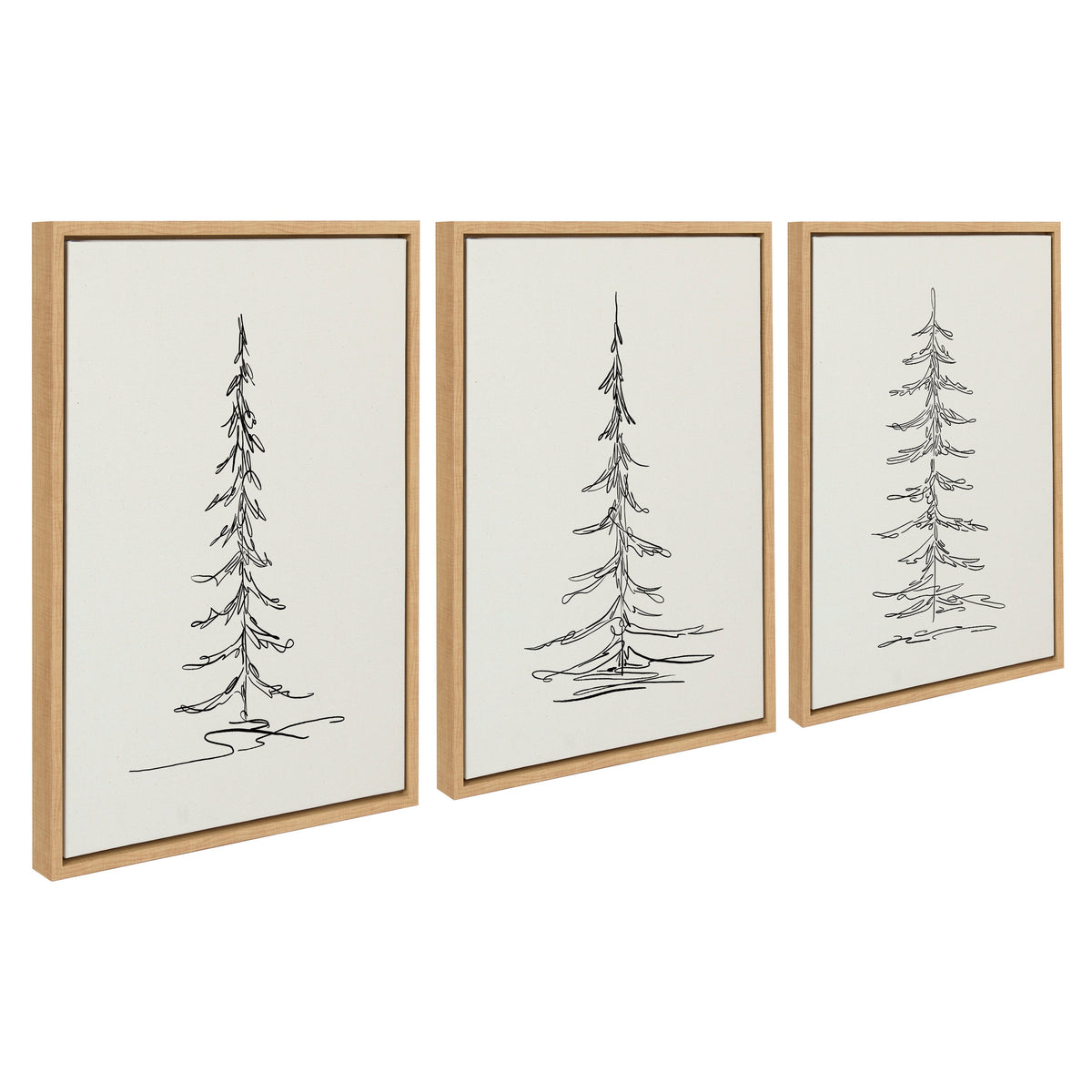 Sylvie Minimalist Evergreen Trees Framed Canvas Set by The Creative by kateandlaurel - product image 2 for Resin Society