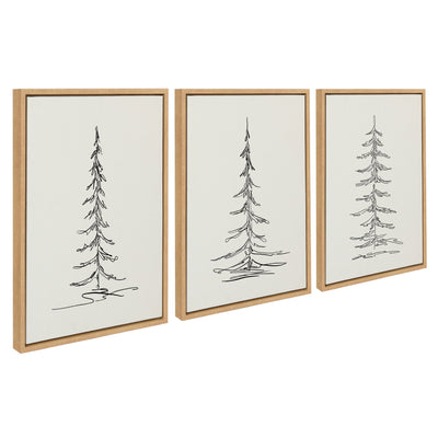 Sylvie Minimalist Evergreen Trees Framed Canvas Set by The Creative by kateandlaurel - product image 2 for Resin Society