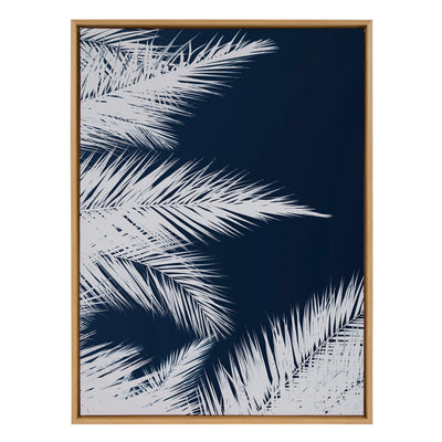 Sylvie Palm Cyanotype 1 Framed Canvas by Alicia Bock