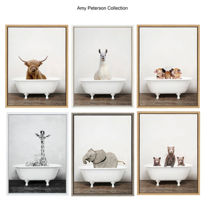 Sylvie Three Little Pigs In Vintage Bathtub Framed Canvas by kateandlaurel - product image 6 for Resin Society