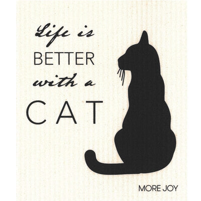 Life is Better with a Cat Swedish Dishcloth by sweetgum home, LLC - main product image for Resin Society