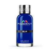 Blue Liquid Epoxy Dye bottle and resin sample showing vibrant blue color