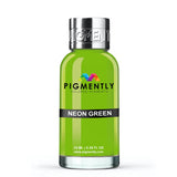 Neon Green Liquid Epoxy Dye bottle and sample epoxy projects