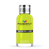 Neon Yellow Liquid Epoxy Dye bottle and color samples