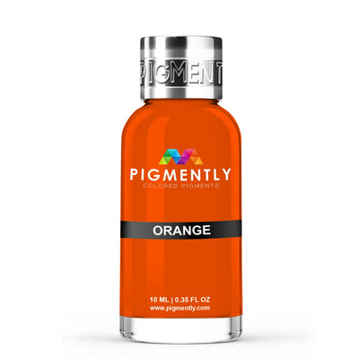 Orange Liquid Epoxy Dye bottle and sample color