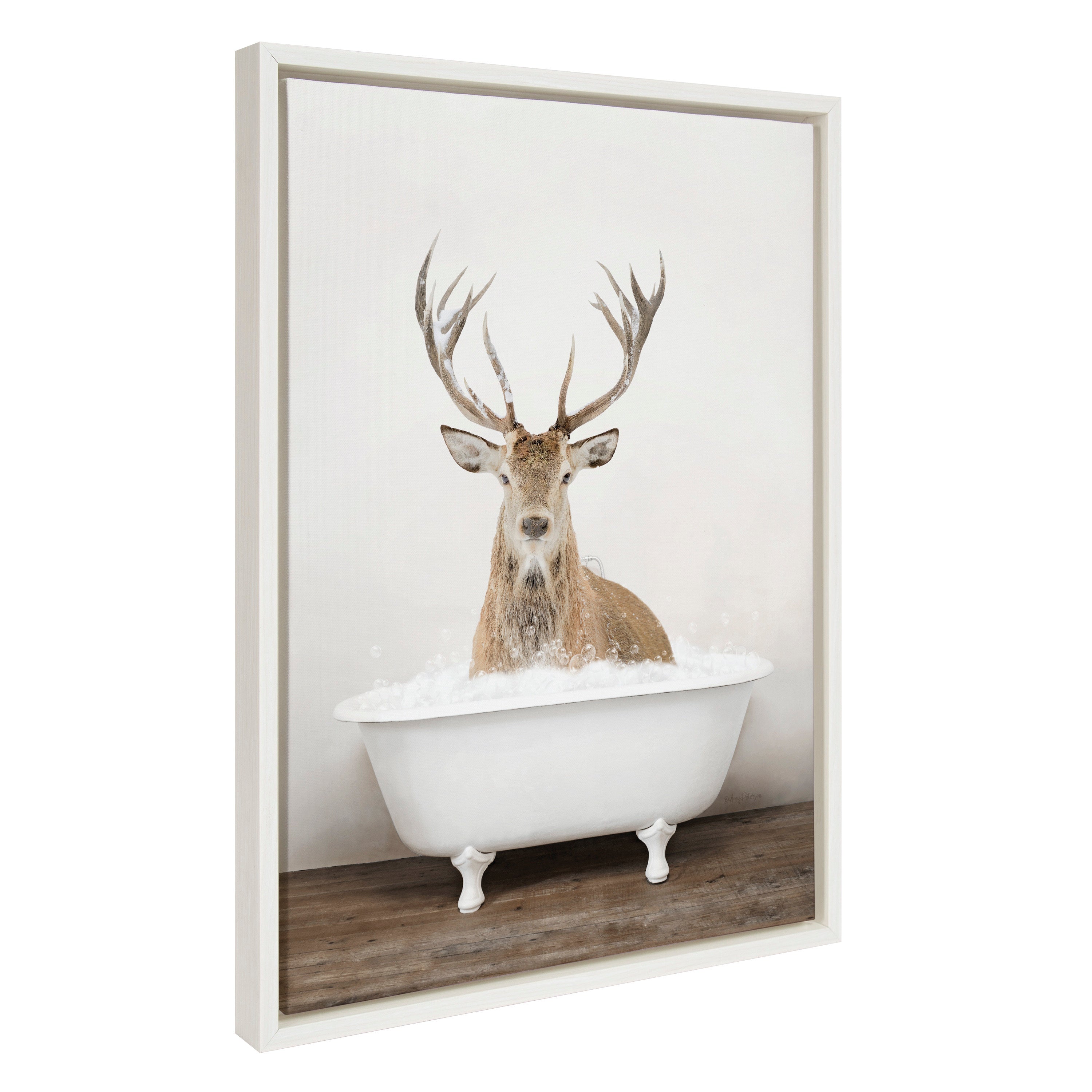 Sylvie Male Deer in Rustic Bath Framed Canvas by kateandlaurel - product image 7 for Resin Society