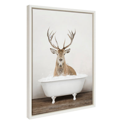 Sylvie Male Deer in Rustic Bath Framed Canvas by kateandlaurel - product image 7 for Resin Society