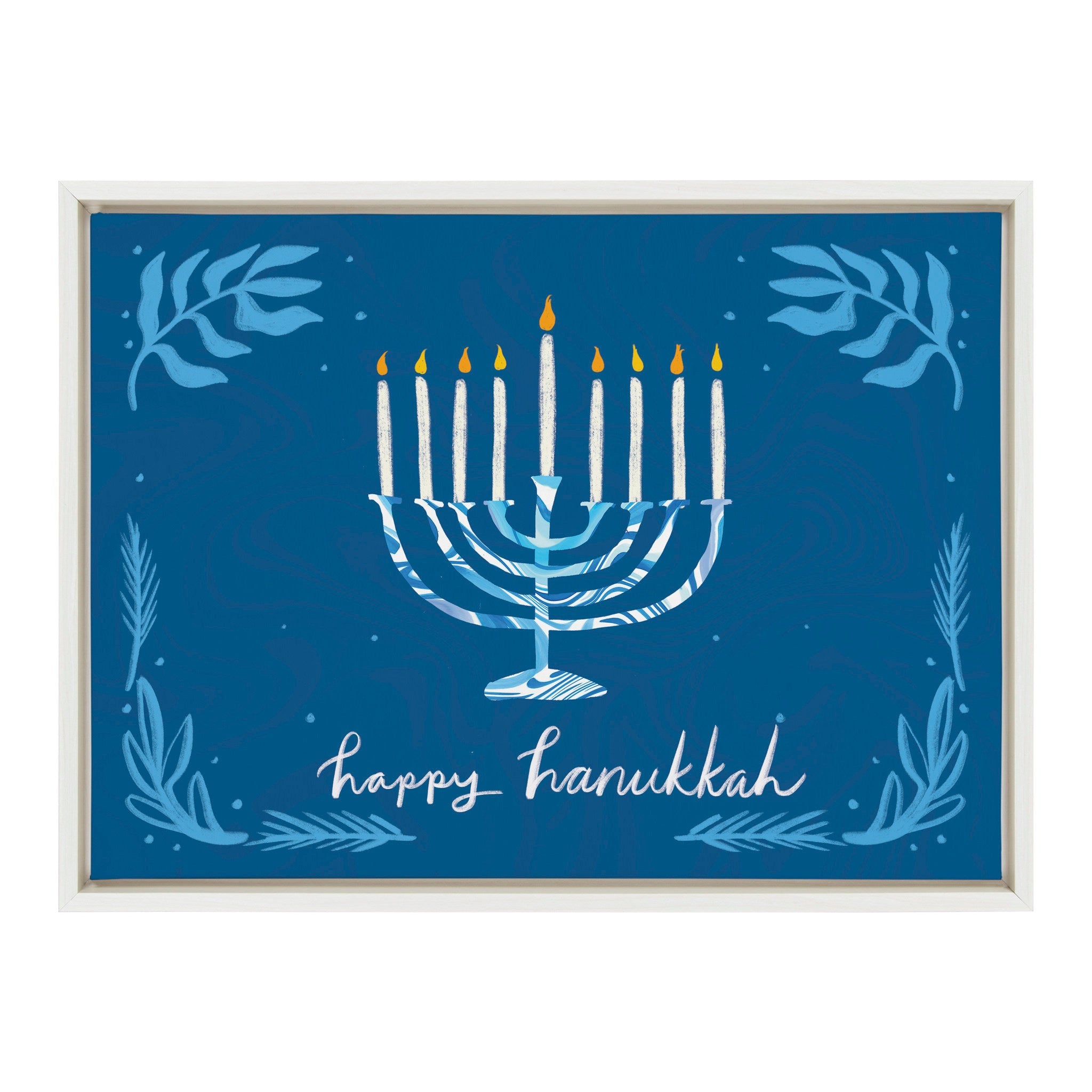 Sylvie Happy Hanukkah Framed Canvas by Jessi Raulet of Ettavee
