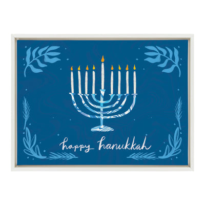 Sylvie Happy Hanukkah Framed Canvas by Jessi Raulet of Ettavee