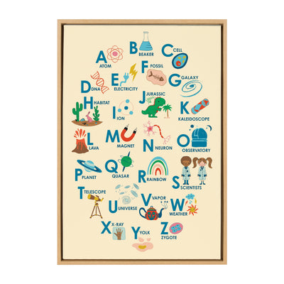 Sylvie Science Alphabet Framed Canvas by Carrie Cantwell