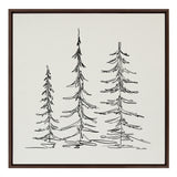 Sylvie Minimalist Evergreen Trees Sketch Framed Canvas by kateandlaurel - product image 11 for Resin Society