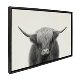 Sylvie Hey Dude Highland Cow Framed Linen Canvas by kateandlaurel - main product image for Resin Society